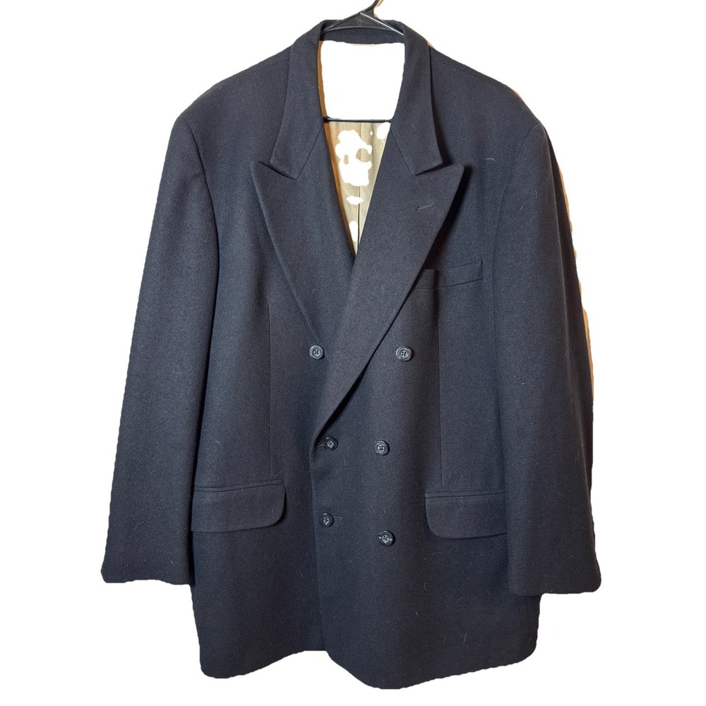 Vintage Hunt Club 100%‎ Virgin Wool Blazer Sport Coat Mens 48R USA Made Navy